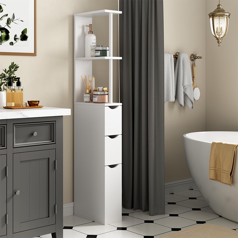 Vicco Mobile da bagno Vera, Bianco, 15 x 137 cm