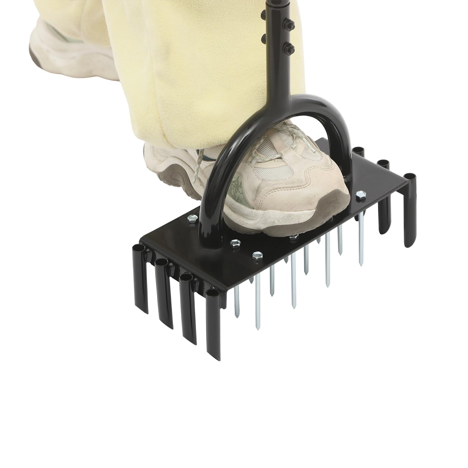 Aérateur de pelouse 2 en 1 pour aération et assouplissement du sol, aérateur de pelouse manuel, aérateur de pelouse, scarificateur de pelouse pour votre pelouse ou cour et sols compacts