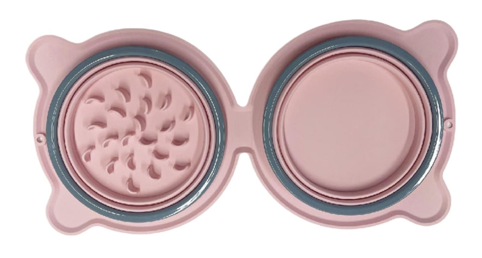Gamelles pliables en silicone pour animal domestique - Gamelle de voyage pliable pour l'extérieur (rose)
