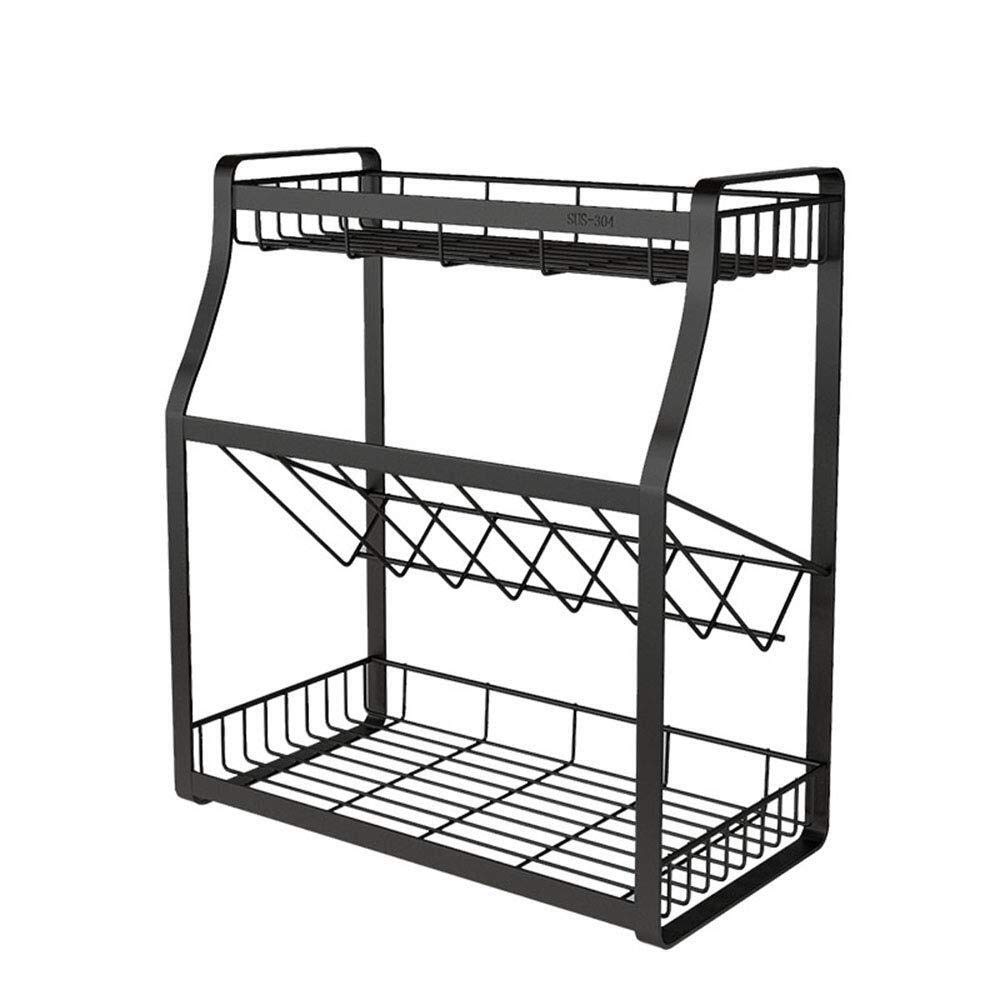 HADECOLL Shelf,Kitchen Racks Desktop Spice Rack Shelf Packet Organizer Herb Rack Holder Rack For Jar Can Seasoning Bottle And More 3 Tier Free Standing,35×18×40Cm,45×18×40Cm