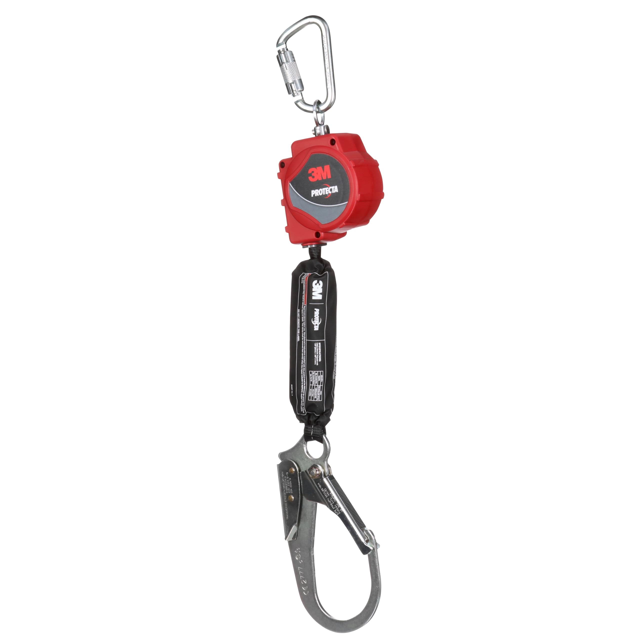 3M™ Protecta® Línea salvavidas autorretráctil con mosquetón 3100515, red, gancho de barra de refuerzo de acero, 11 pies
