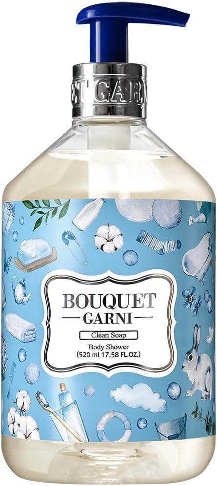 Bouquet Garni Body Shower Clean - Unique Fragrance Decanting Engineering Method gives Long Lasting Rich Fragrance - Olive Tree Leaf and Honey Extract soothe and give Vitality - 17.85 Fl. Oz
