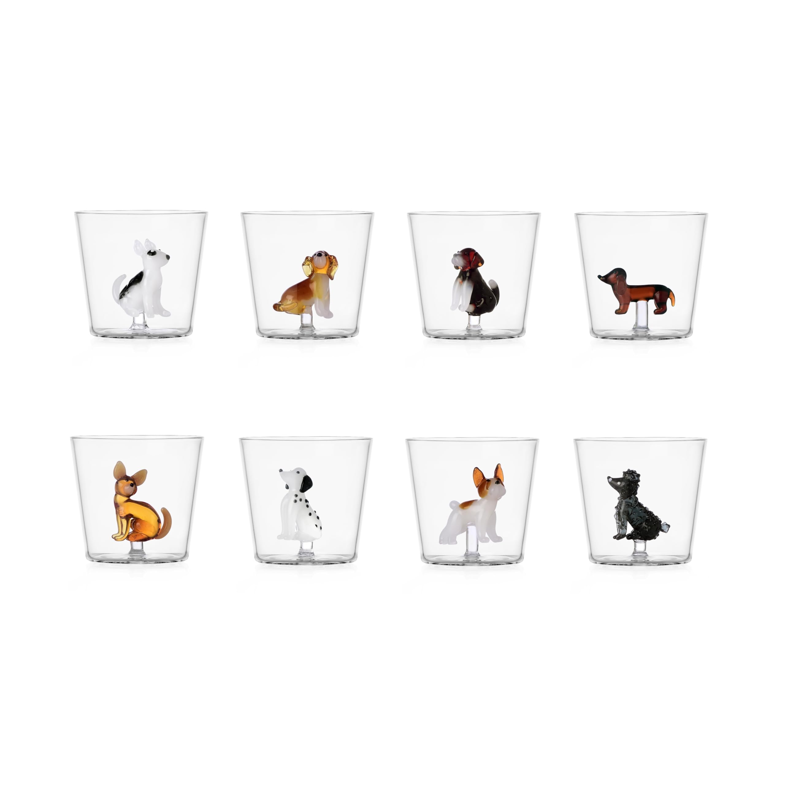 Ichendorf Milano - Set 8 Bicchieri Tumbler Acqua - DOGS - Designed by Alessandra Baldereschi