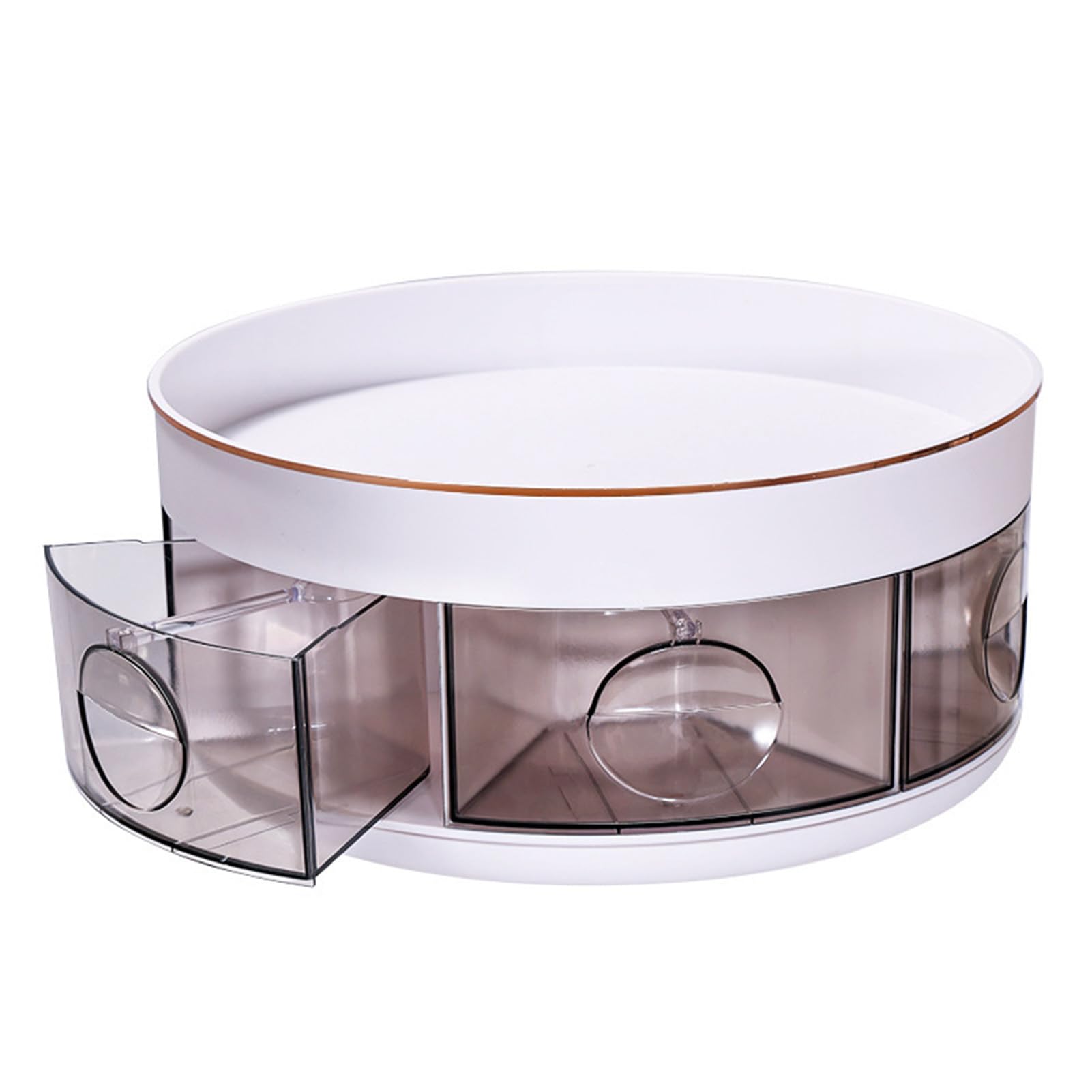 Spice Spinner Divided Spinner for Kitchen Cabinet Rack Corner Round Multi Functional 2 Tiered Storage Organizer Holder Counter Organizing Fully Rotating Organizer