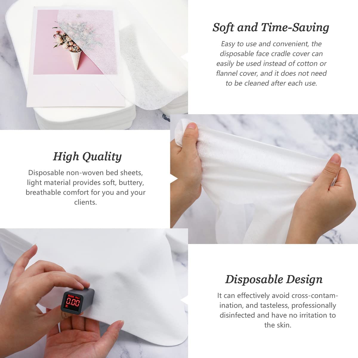 MYOYAY 100 PCS Sábanas Desechables no Tejidas Hojas de Cama de Transpirable y no Tapado, Para la Masaje Belleza, Tatuaje, SPA, 80 * 180cm, Blanco