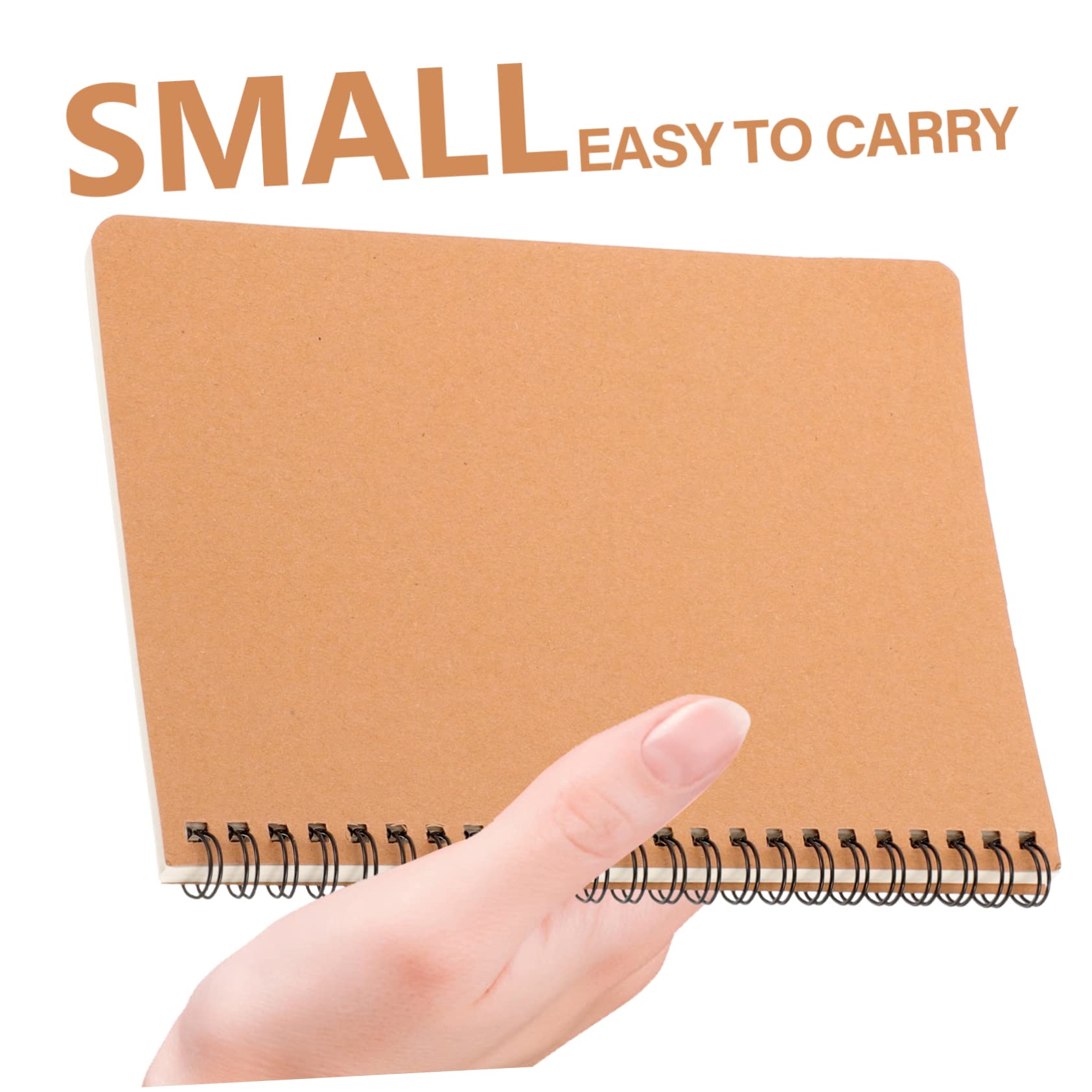 Sewroro 10 pièces Lot de à Spirale Cahiers Multifonctions à Pages Blanches Couverture Kraft Carnet Notes Spiral pour Bureau Étudiants et Usage