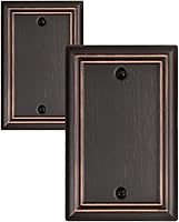 Vista 23 de Combinación de bronce envejecido 1 interruptor/1 placa de pared ciega, paquete de 1 cubiertas metálicas ciegas para interruptor de luz, 2
