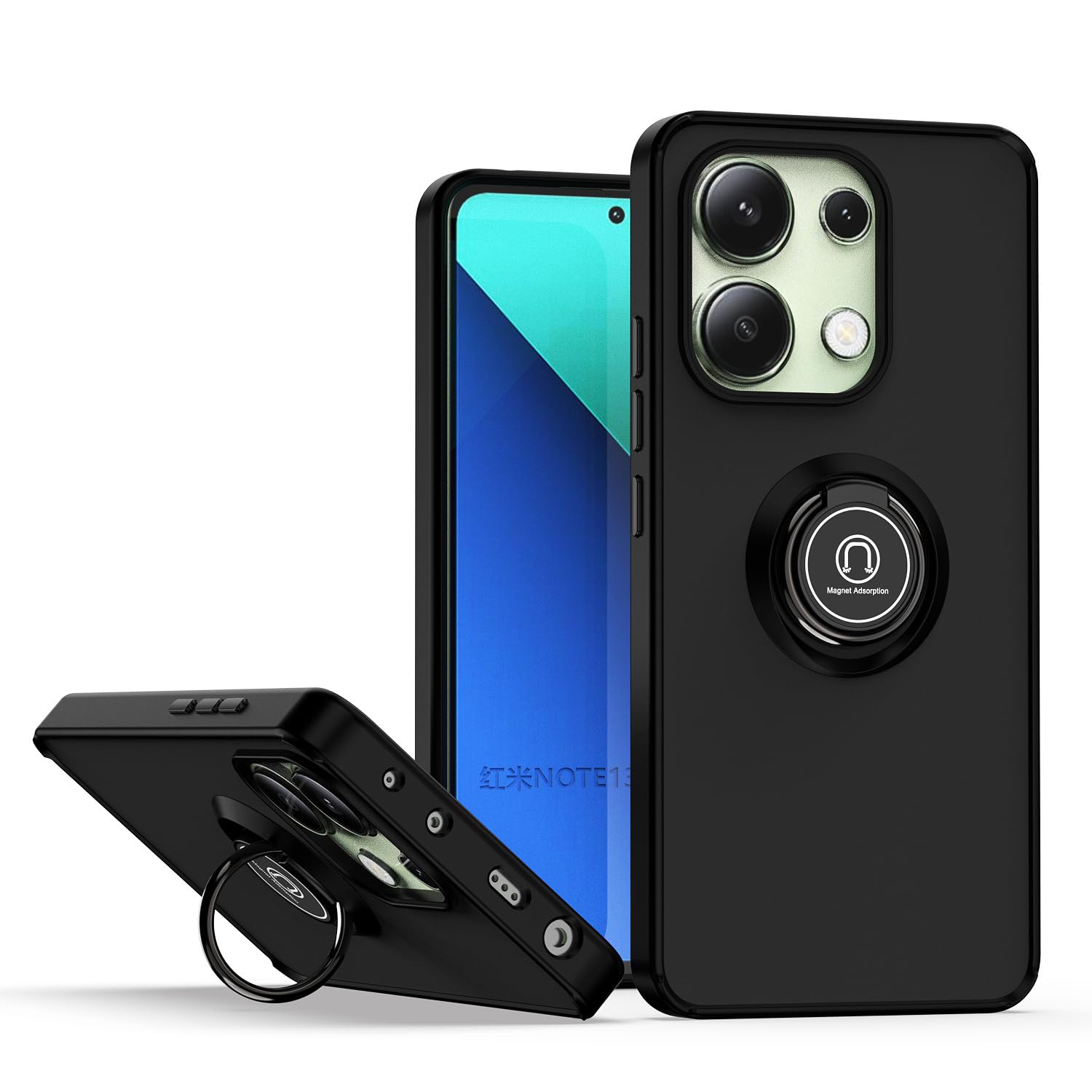 XINYEXIN Handyhülle Für Xiaomi 13 Mit Ringständer – Stoßfest, Armeegrün, Höhenverstellbar