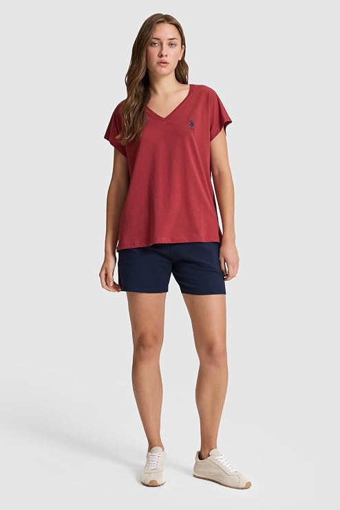 U.S. Polo Assn. Kadın Vişne Tişört Basic 50323541-VR223
