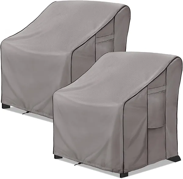 KylinLucky outdoor Furniture Covers Waterproof 33.5W x 31.5D x 36H inches 2 Pack, Lawn Patio Chair Cover Cloudy Grey