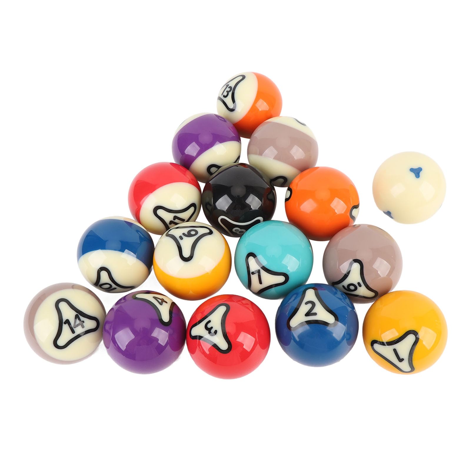 Fockety Zestaw Bilardowy Basenowy, 16pcs 2.25 Cali w Stylu Amerykańskim Zestaw Billiard Ball z ściereczką, 57,2 Mm Amerykańskich Standardowych Piłek Bilardowych do ćwiczeń Turniejowych,