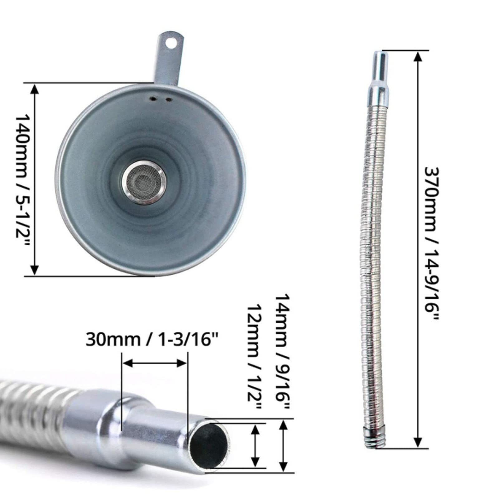 Imbuto di Adescamento, Imbuto di Adescamento Universale in Acciaio Al Carbonio con Tubo Flessibile da 330 Mm/12,99 Pollici per Auto Moto Camion