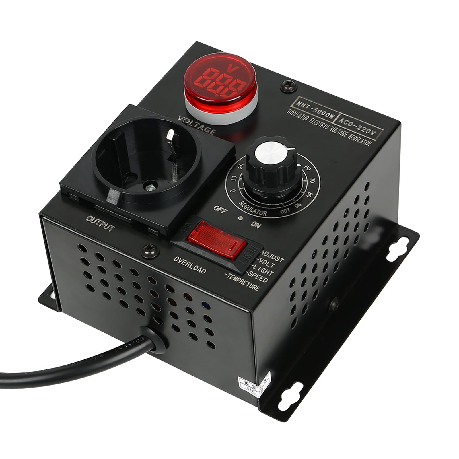 Dimmer 5000W AC 220V - Regolatore Tensione E Velocità Motori - Spina Europea