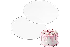 Acrylic Cake Discs, 6.5 Inch, 2-Pack Acrylic Cake Decorating Display Boards