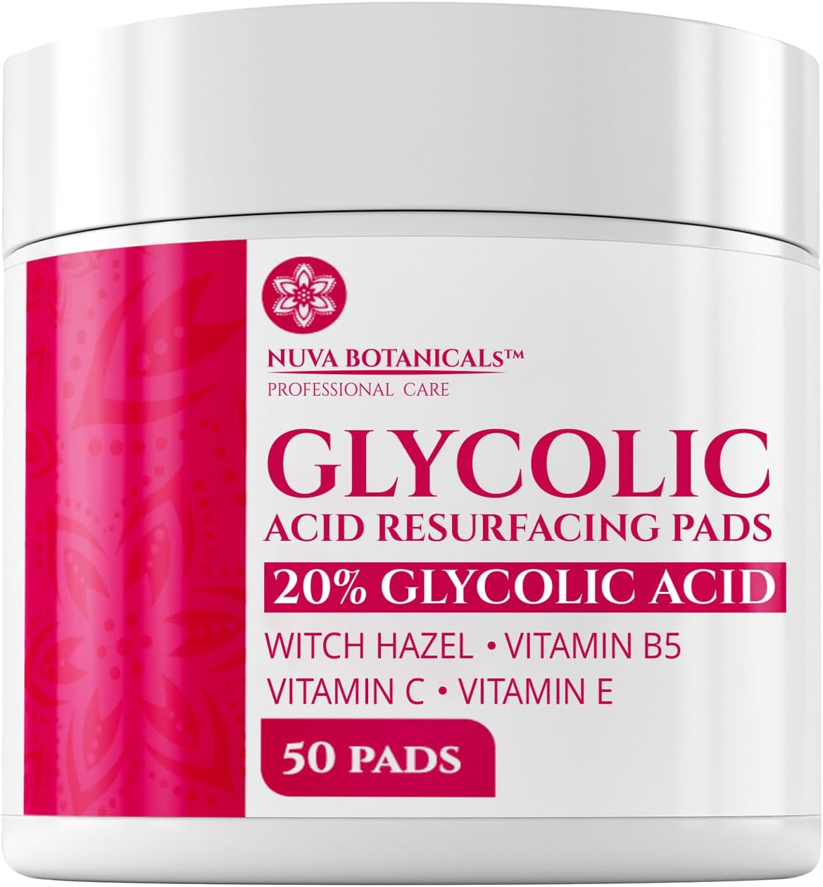 20% Glycolic Acid Pads (50 Pads) - Exfoliating Pads for Face Chemical Peel for Face at Home - Glycolic Acid Peel Exfoliating Face Pads - Acne Pads Facial Peel Face Exfoliating Pads with Vitamin C