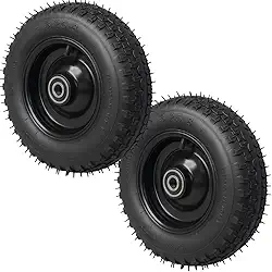 Kit 2 Rodas Carrinho De Mão Carga 8pol 3.25-8 Rol Esfera 25mm 300kg