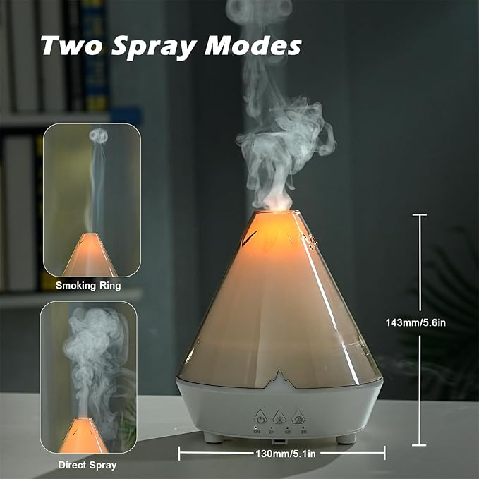 Difusor de Aromaterapia Volcano 180ML con 7 Luces Nocturnas y Control Remoto miniatura 2