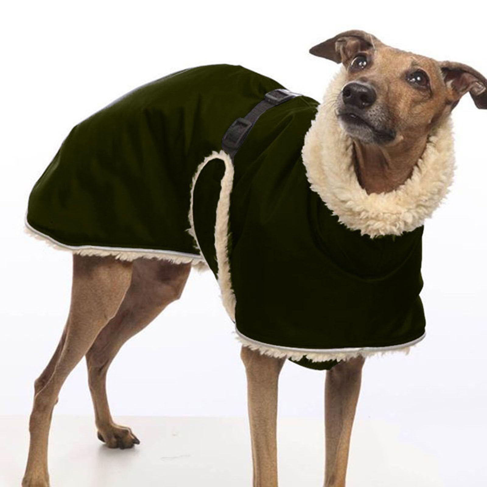 WJUHYGTF Whippet Coat, Greyhound Dog Jacket, Winter Pet Clothes, Fleece Lined, Waterproof, Thick, C,M