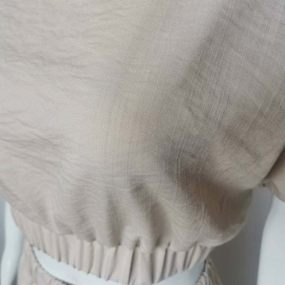 Magliette Donna, T-Shirt Da Donna Pantaloncini 2 Pezzi Completi Kaki Tinta Unita Girocollo Schienale Senza Schienale Cravatta Outfit Estate Manica Corta Con Tasca Pantaloni Elastico Vita Alta Mini P