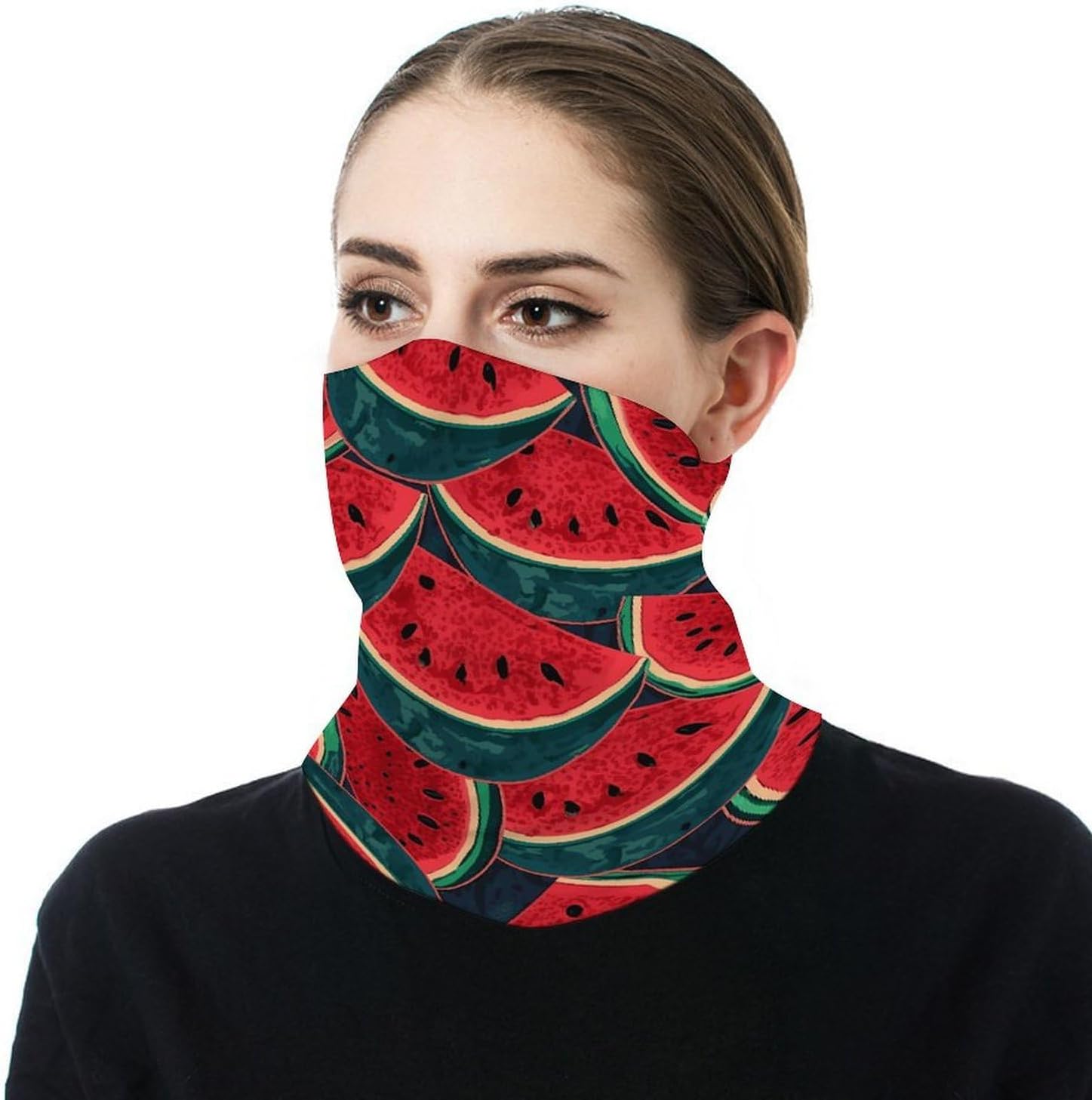 Red Watermelon Bandana Soft Neck Breathable Headband Uv Protection Neck Gaiter Reversible Scarf Gaiter Double-Sided Head Scarf Multipurpose Headwear For Outdoor Running Hiking