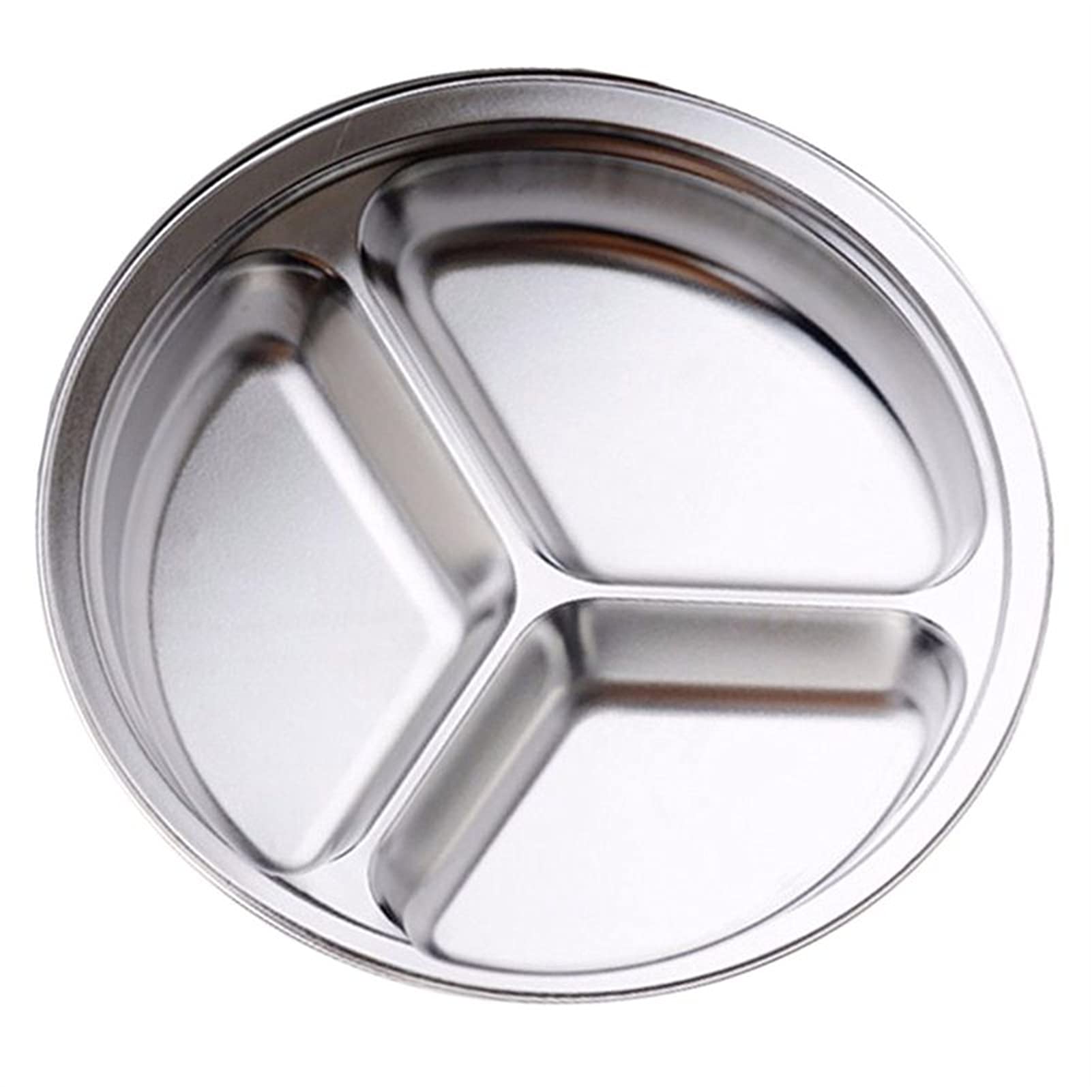 Cat Dog Food Bowls Stainless Steel Pet Feeding Bowl 3 Sections Divided Dish Multi-purpose Pet Feeding Bowl (Plate Size : 21CM)