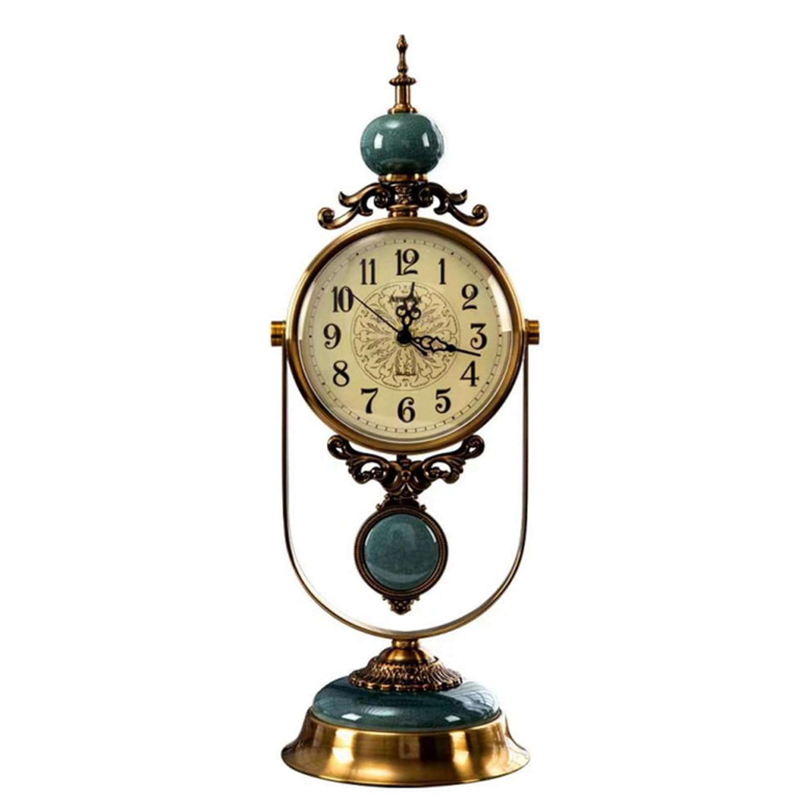 BINGOHM Mantel Clock for Living Room Decor Above Fireplace,Antique Mantel Clock Silent Decorative Clock with Pendulum Battery Operated Table Clock for Living Room/Bedroom/Office/Fireplace Home Decor