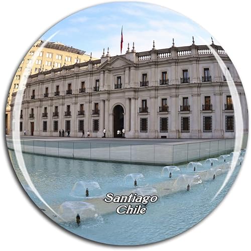 Imán para nevera con diseño del gobierno de Santiago Chile en 3D de cristal de cristal turístico de la ciudad de viaje de la colección de recuerdos disponible en Yaxa Colombia