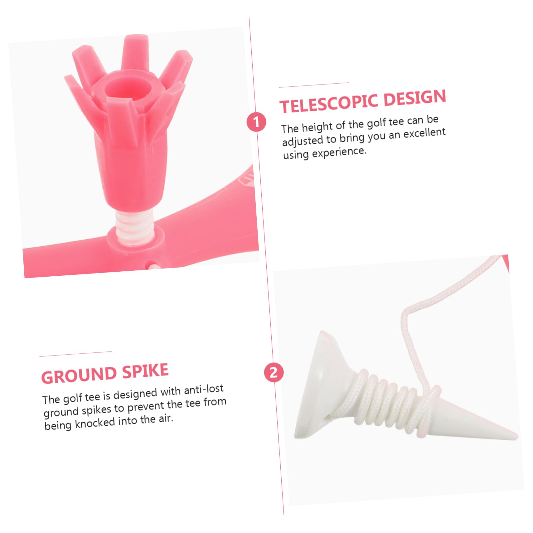 SUPVOX Tees De Golf Magnéticos con Bola Telescópica Ajustable Ayuda para El Entrenamiento De Golf Tees Pequeños Tees De Golf Divididos Magnéticos Accesorios De Golf tee De Golf
