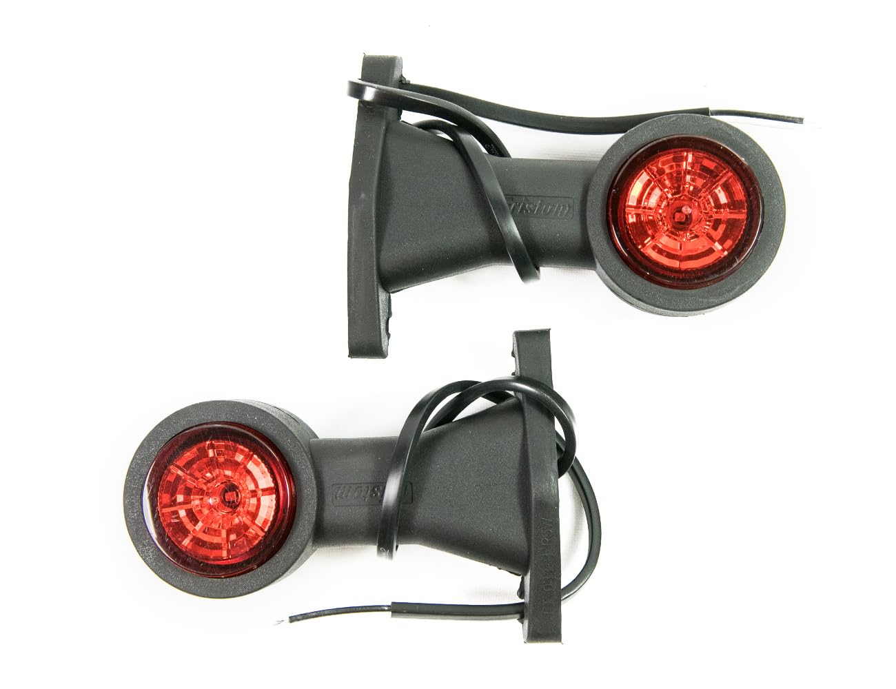 2 x Luz lateral de goma LED 12V 24V con homologación Y luz de posición coche camión caravana KFZ lámpara blanca roja larga
