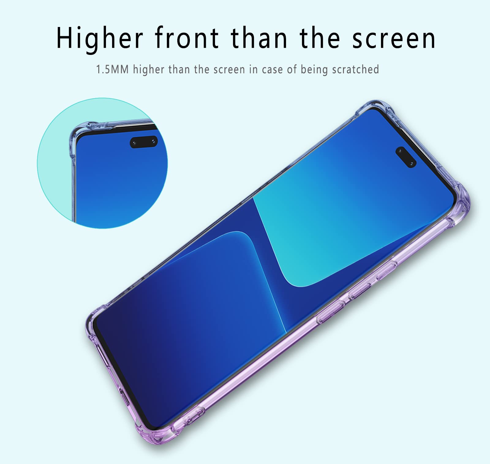 HAOYE Cover per Xiaomi Mi Note 10 Lite Cover, Custodia in TPU a gradiente Colori, [Rinforzare la con Quattro Angoli] Custodia Trasparente Silicone Morbida TPU Ultra Sottile Case (Rosa/Verde