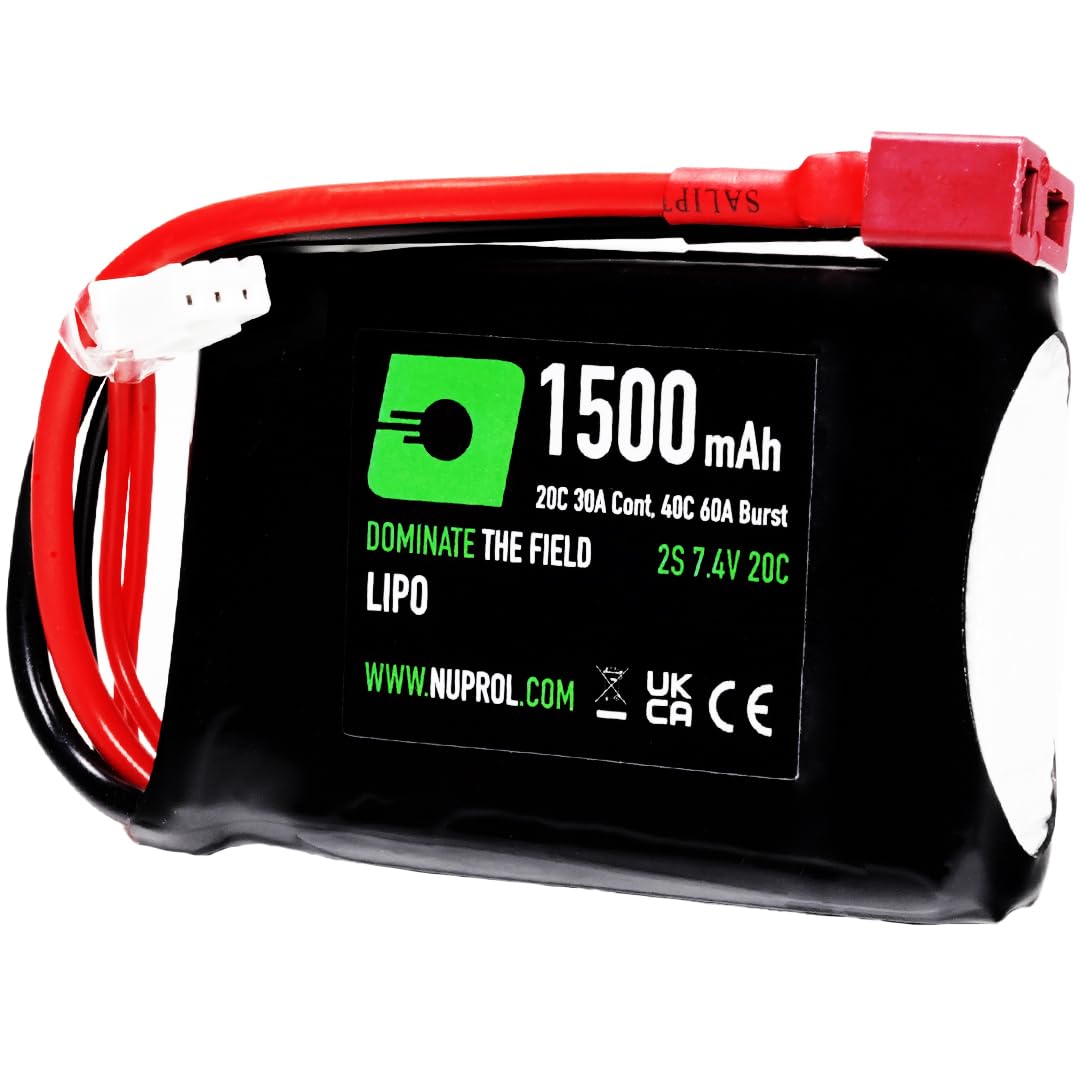 NUPROL Power - 7.4v LiPo 1500mAh 2S Deans [Rate 20C @ 30A] [Burst 40C @ 60A] - PEQ15 Micro