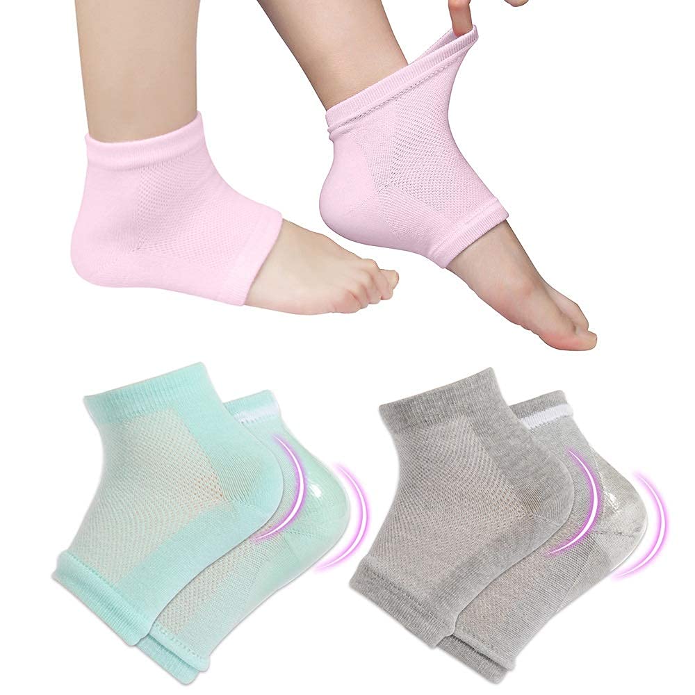 JERN Silicon Lined Heel Socks, Pack of 3 Pairs, Random Colours, Anti-Fatigue Ankle Socks-picture-53