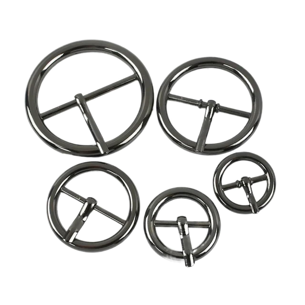 PVUVTNAHW 10Pcs 15-38mm Webbing Strap Metal Pin Buckle Collar Adjuster Hook Round Shoes Clasp Clothing Belt Buckles(GunBlack,38mm)