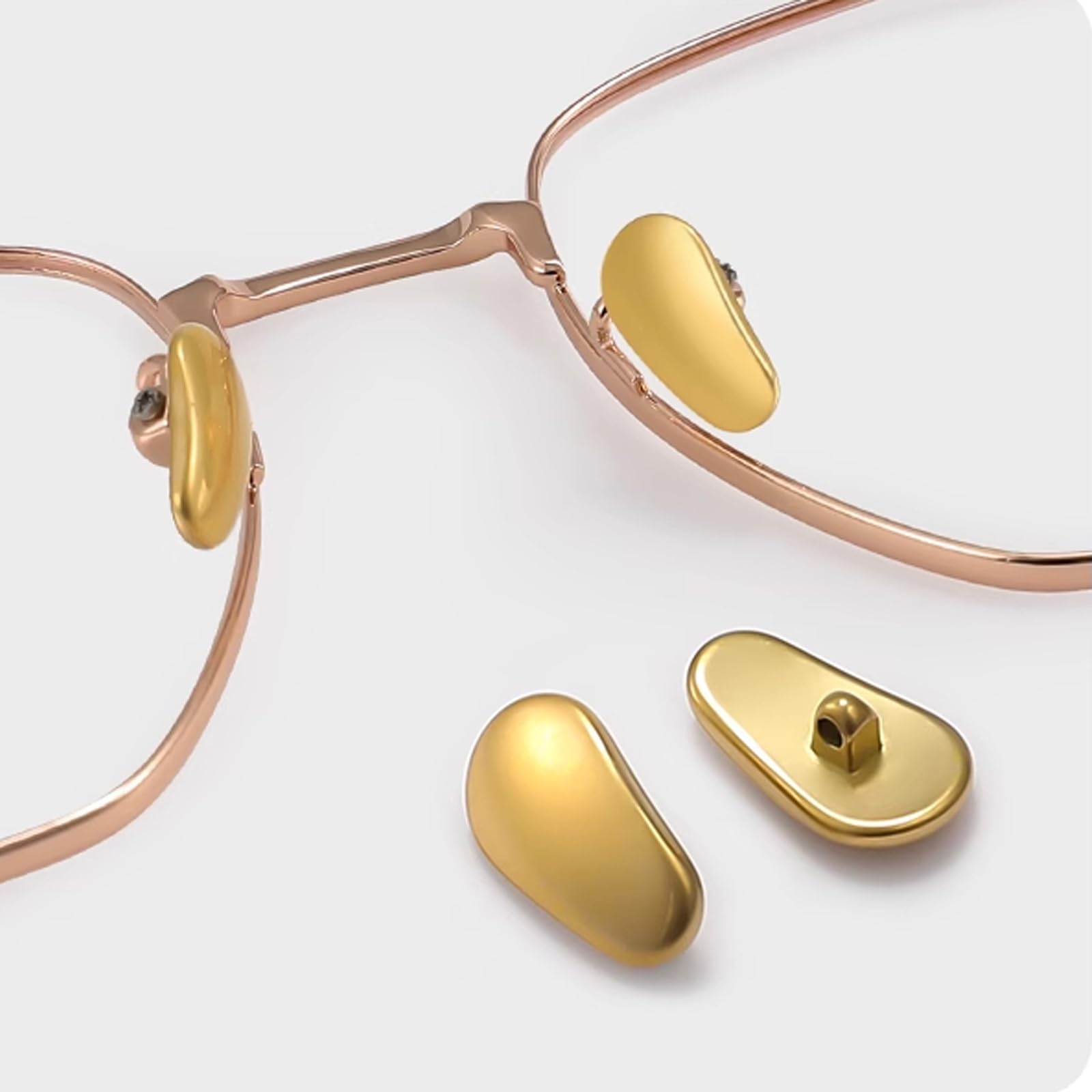 TORWOL Screw-in Metal Glasses Nose Pad 2Pairs, Anti-Slip Titanium Glasses Nose Pieces, Replacement Nose Pieces Pads for Glasses Sunglasses with Screws