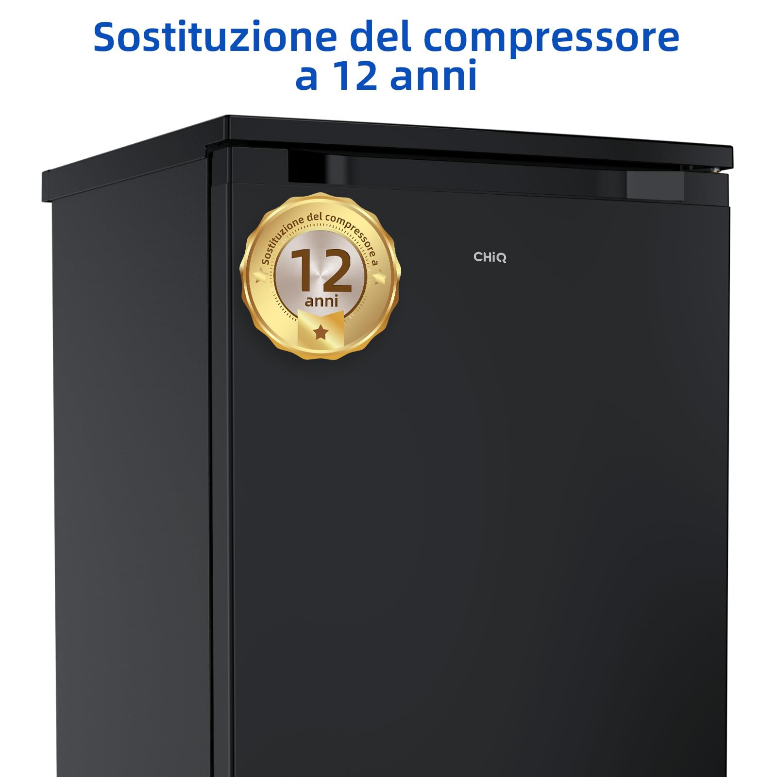 CHiQ frigorifero monoporta CTT107BC,107 L, design elegante. Occupa solo .3 ㎡, spazio di micro-congelamento, scatola multi-funzione, 7 controlli della temperatura, bassa rumorosità, colore: nero