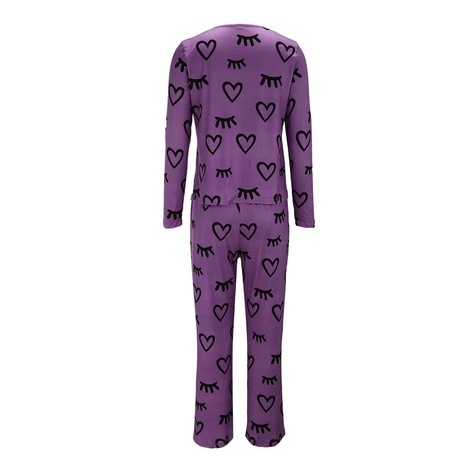 Completo pigiama da donna, vestibilità casual, 2 pezzi