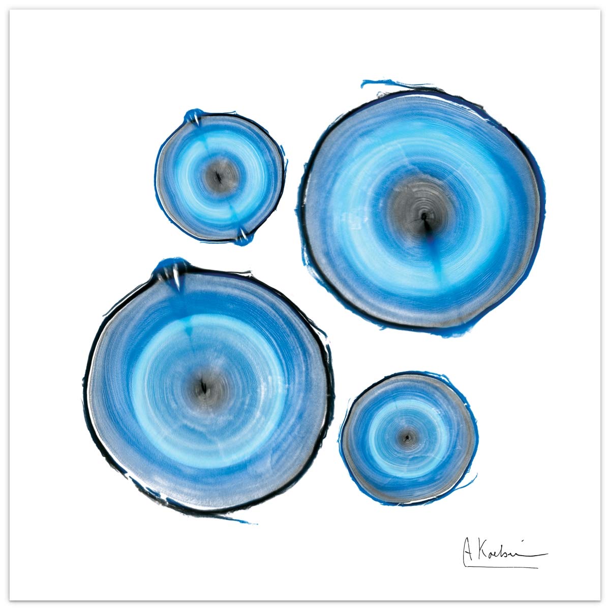 Tableau de verre trempé 61x61 cm Mineral Rings II pour salon