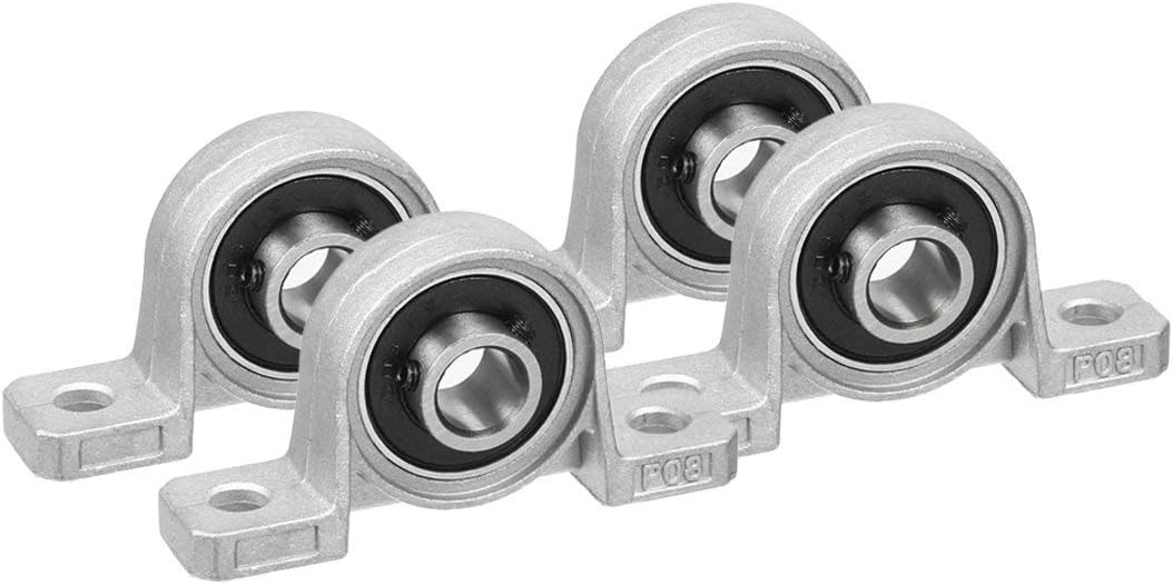 KP08 8mm Bore Zinc Alloy Inner Ball Mounted Pillow Block Pack of 4
