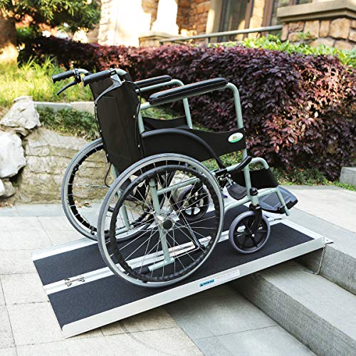 ORFORD Non Skid Wheelchair Ramp 4FT, Utility Mobility Access Threshold Ramp for Home Steps Stairs Doorways Scooter - Thumbnail 4