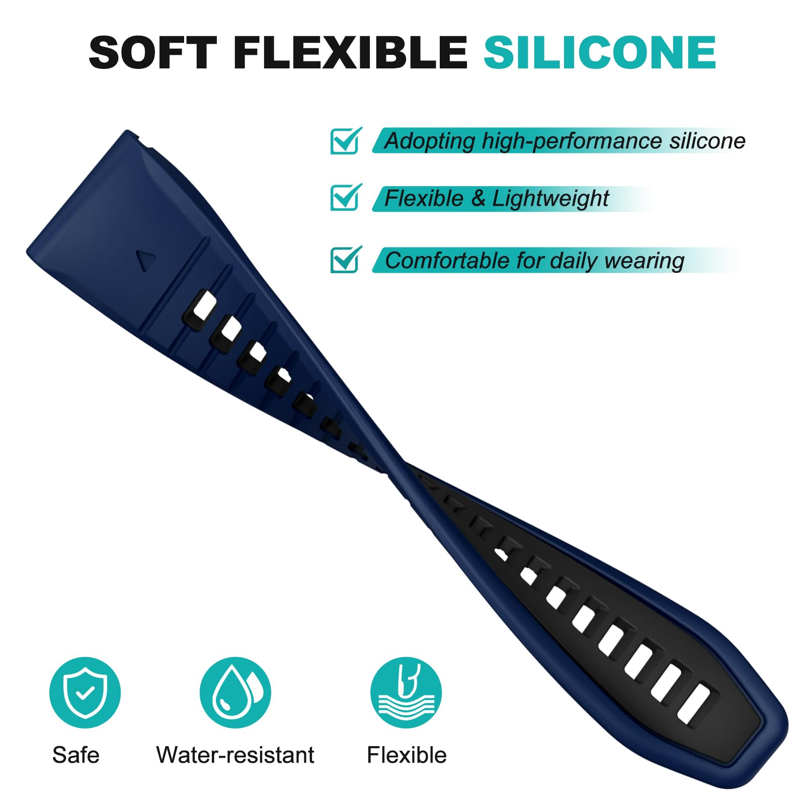 OVERSTEP cinturino per Garmin Fenix7 Pro, bracciale in silicone da 22 mm per Fenix 7/Fenix 5/Fenix 5 Plus/Fenix 6/Fenix 6 Pro/Forerunner 935/ Forerunner945/Approach S60