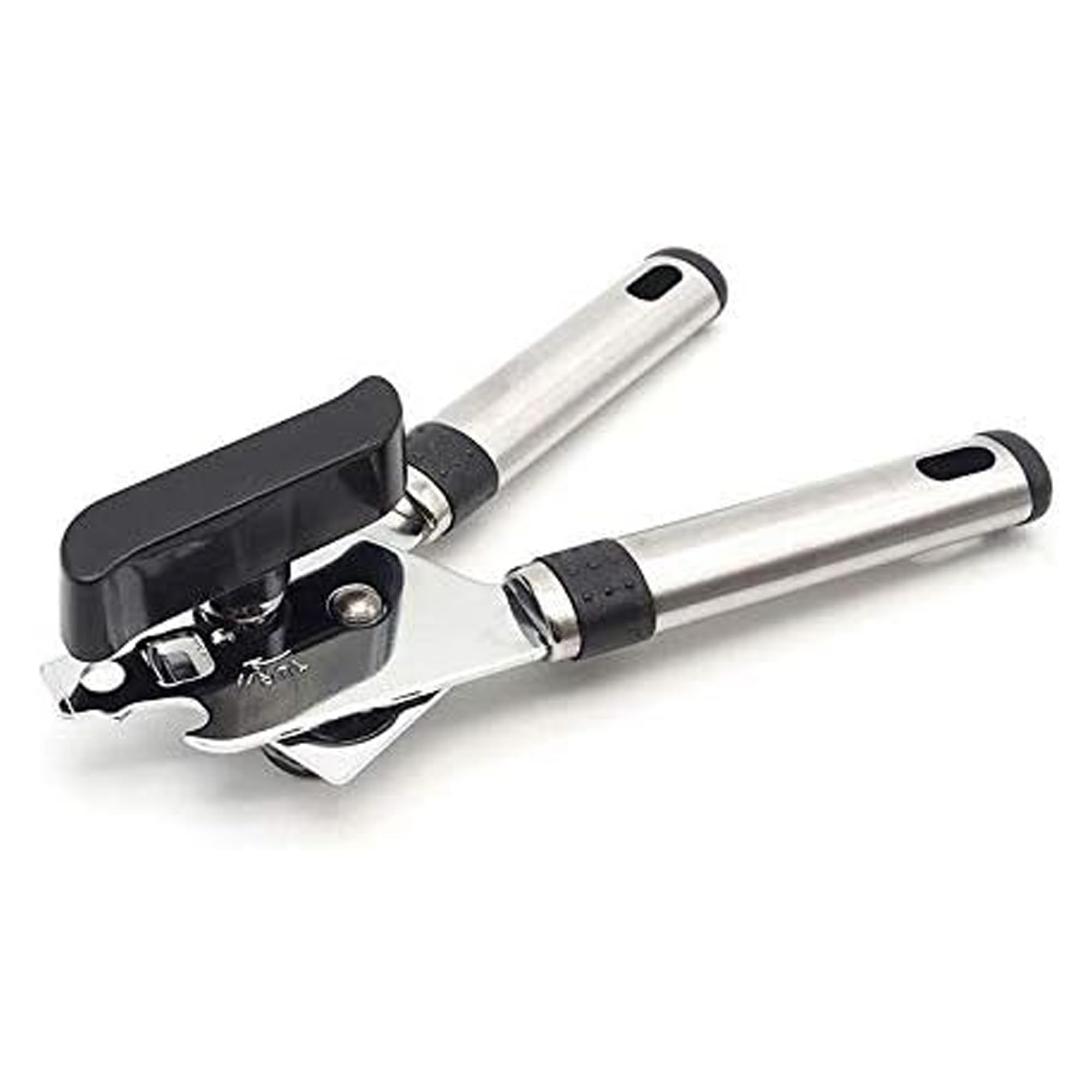 Sulfar Multifunctional Stainless Steel Professional Tin Can Opener Kitchen Craft Easy Grip Opener For Cans Bottle Opener, Silver Black