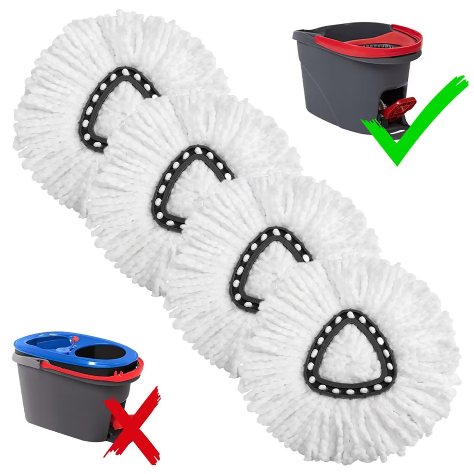 Photo 1 of -Pack Mop Replacement Heads for Ocedar Mop Replace Head EasyWrin Spin Mop Heads Replacements, Easy Cleaning Mop Head Replacement