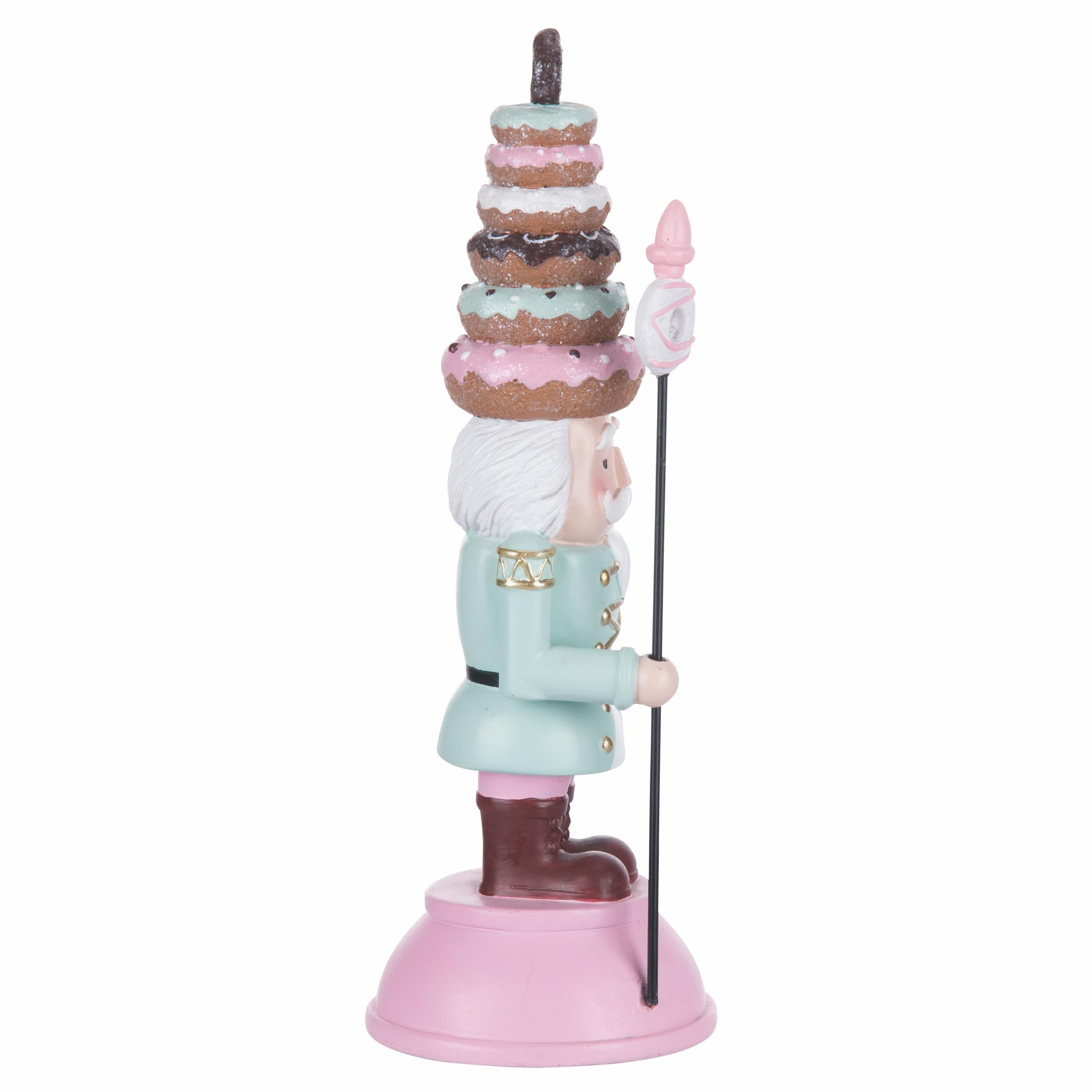 Soldatino schiaccianoci con albero di donuts in poliresina, Sweet Christmas