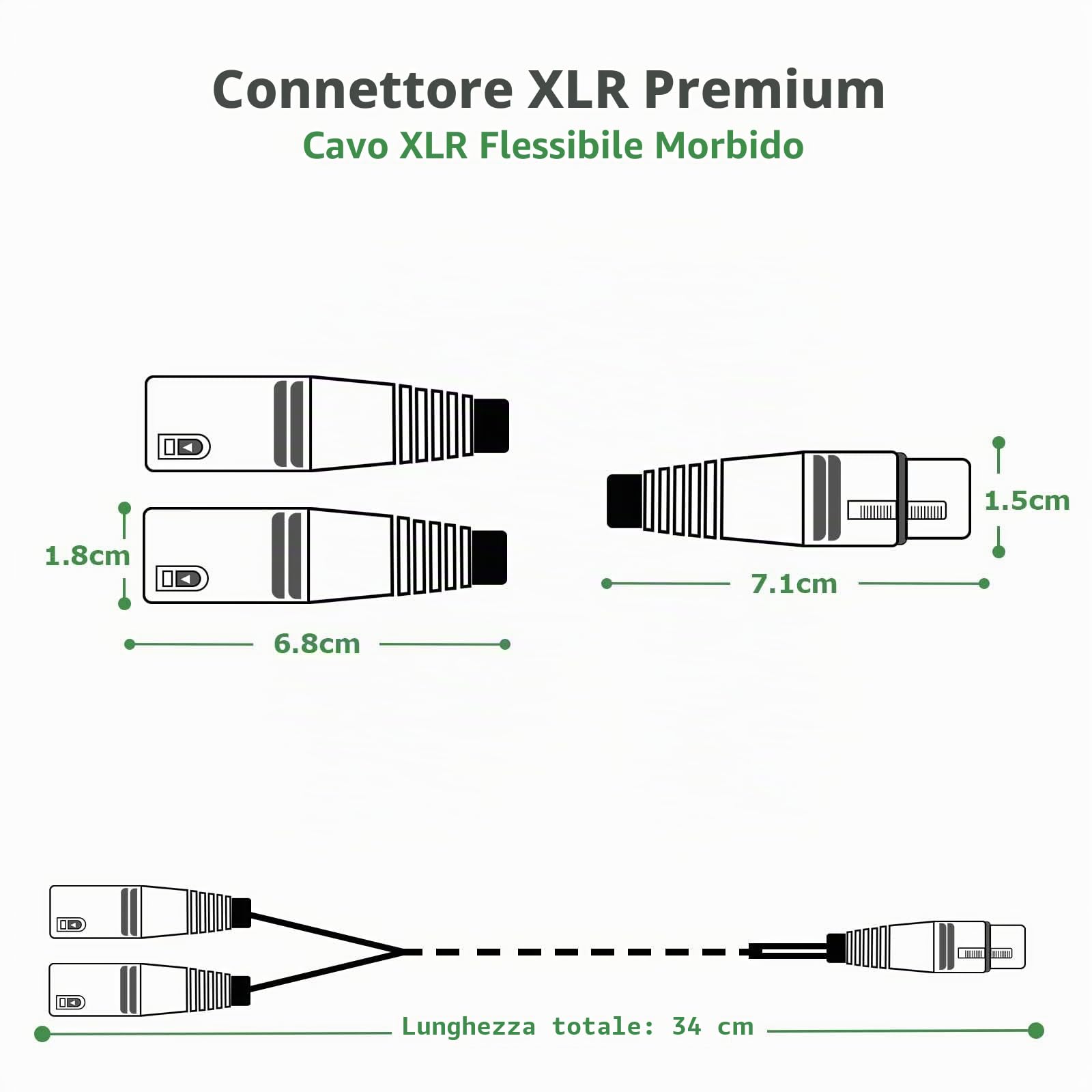 SiYear XLR femmina a 2 x Phono RCA Plug Adattatore Y Splitter Cavo Patch XLR Femmina 3 Pin a Doppia RCA Maschio Connettore Stereo Cavo Audio (3m/10FT SiYear XLR femmina a 2 x Phono RCA Plug Adattatore Y Splitter Cavo Patch XLR Femmina 3 Pin a Doppia RCA Maschio Connettore Stereo Cavo Audio (3m/10FT
