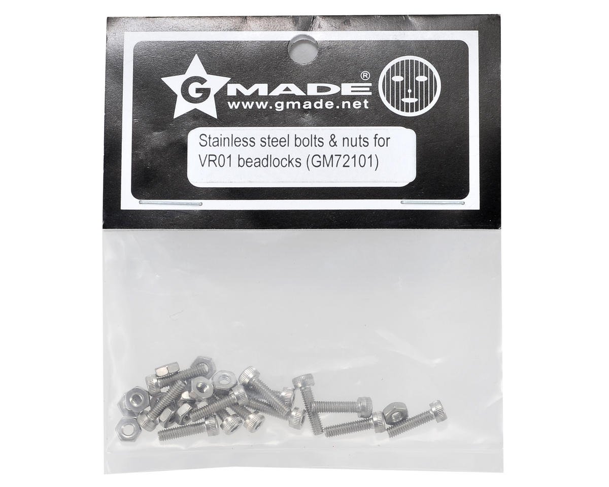 G-Made 72101 Stainless Steel Hex Bolts and Nuts for 1.9 VR01 Beadlocks (2)