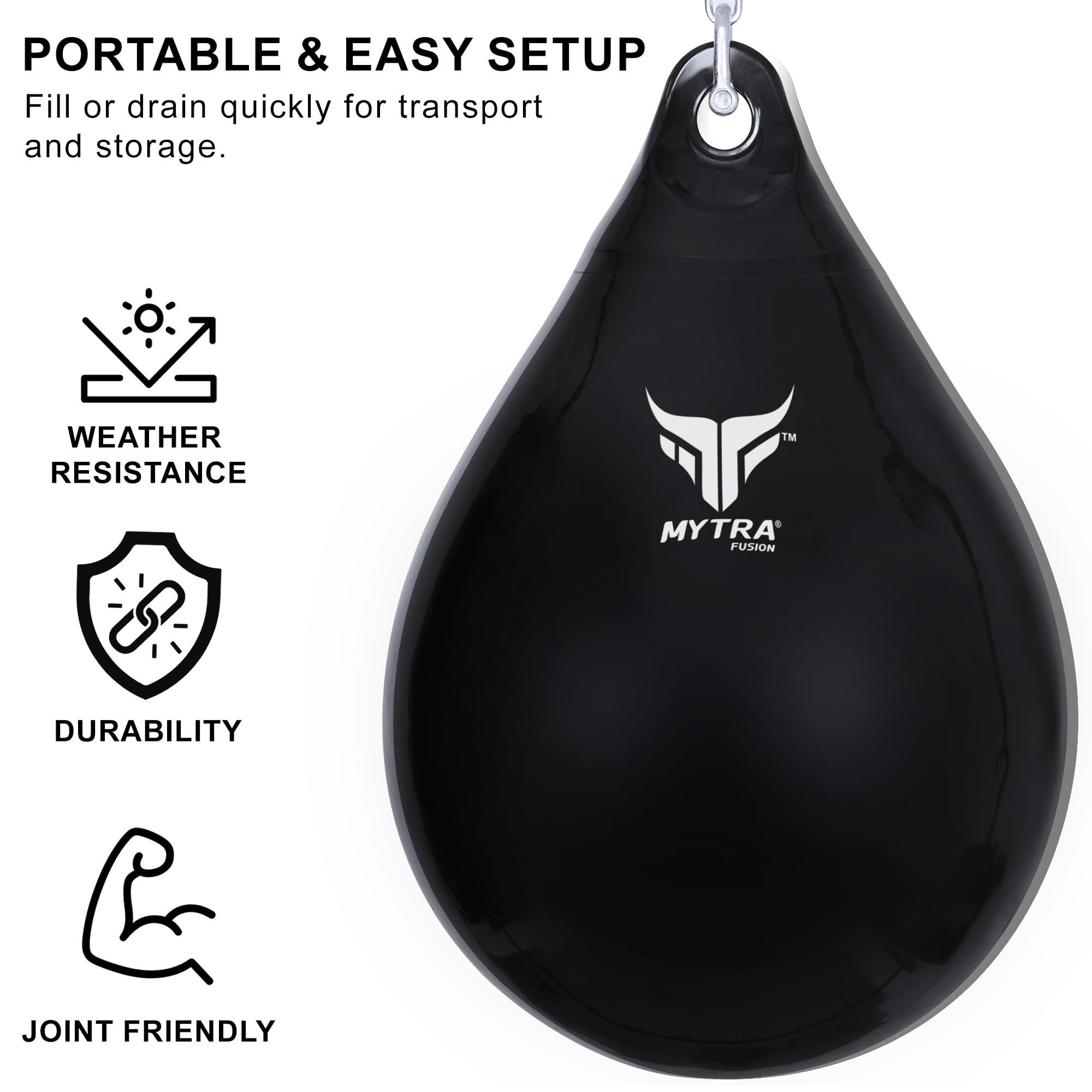 Mytra Fusion Worek Treningowy 18" Łzowy Worek Bokserski Wodny Ciężki Worek do Boksu, MMA i Fitness