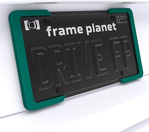 Marco de matrícula. Flexible, diseño de 2 piezas por Frame Planet. 1 paquete. Reducción de ruido, arañazos, resistente a la intemperie, silicona
