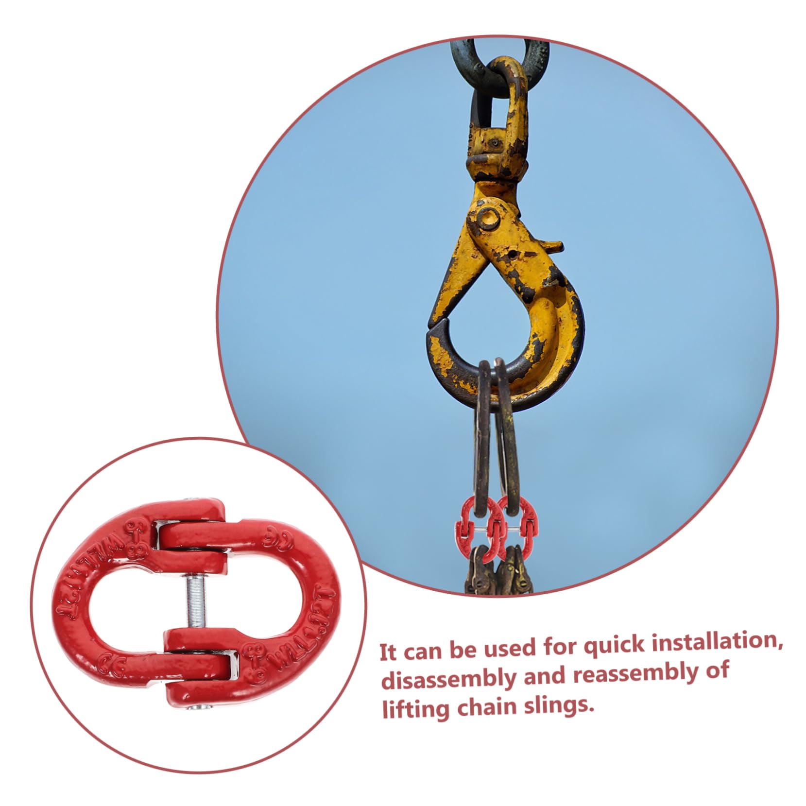 FUNOMOCYA Steel Connecting Link Safety Chain Hanger 1.2t Load Capacity Heavy Duty Buckle