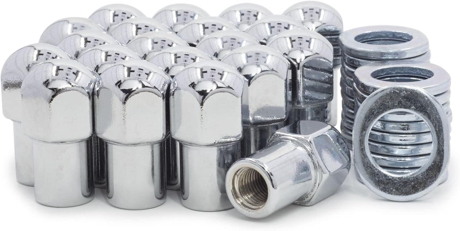 Xeggex Lug Nuts 7 Chrome Dome Top for Chevrolet 5101 7/16-20 Lugs Wheel Nut Wheel Lugs 7/16 7/16x20 20 1959 59 1960 60 1962 62 1963 63 1964 64 1965 65 1966 66 1967 67 1968 68 1969 69 1970 70 1971 71