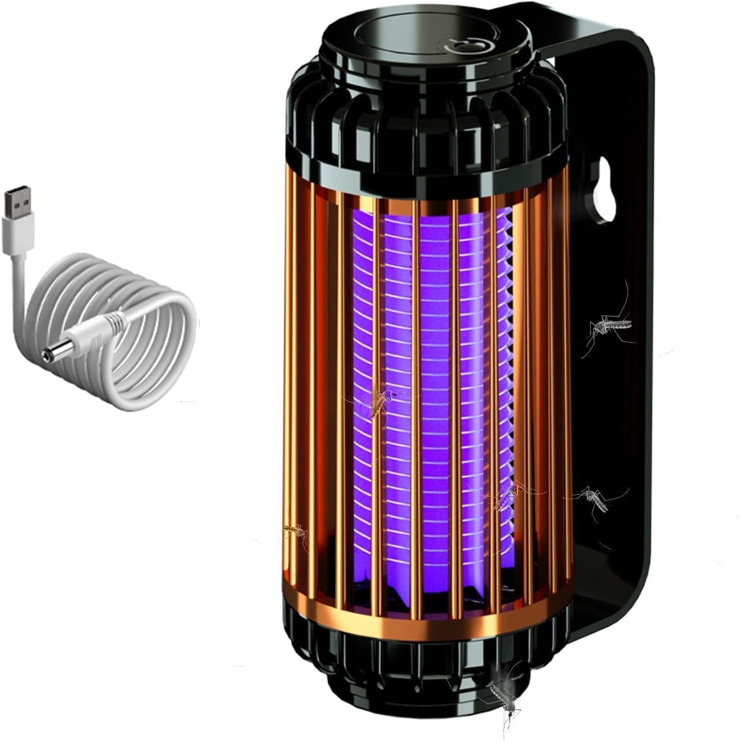 Lampada antizanzare Ricaricabile - Zapper Elettrico per Uso Interno ed Esterno, Trappola per Mosche a Luce UV, insetticida a Parete per Campeggio e Cucina Domestica Verde a Batteria